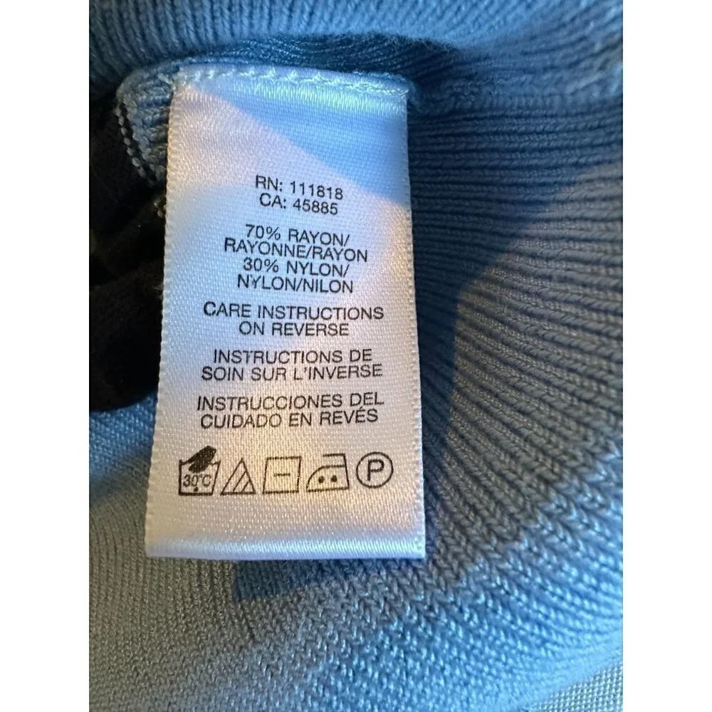 Michael Kors Sweater Womens Blue Gray Stripes Sz XL Long Sleeve Pullover